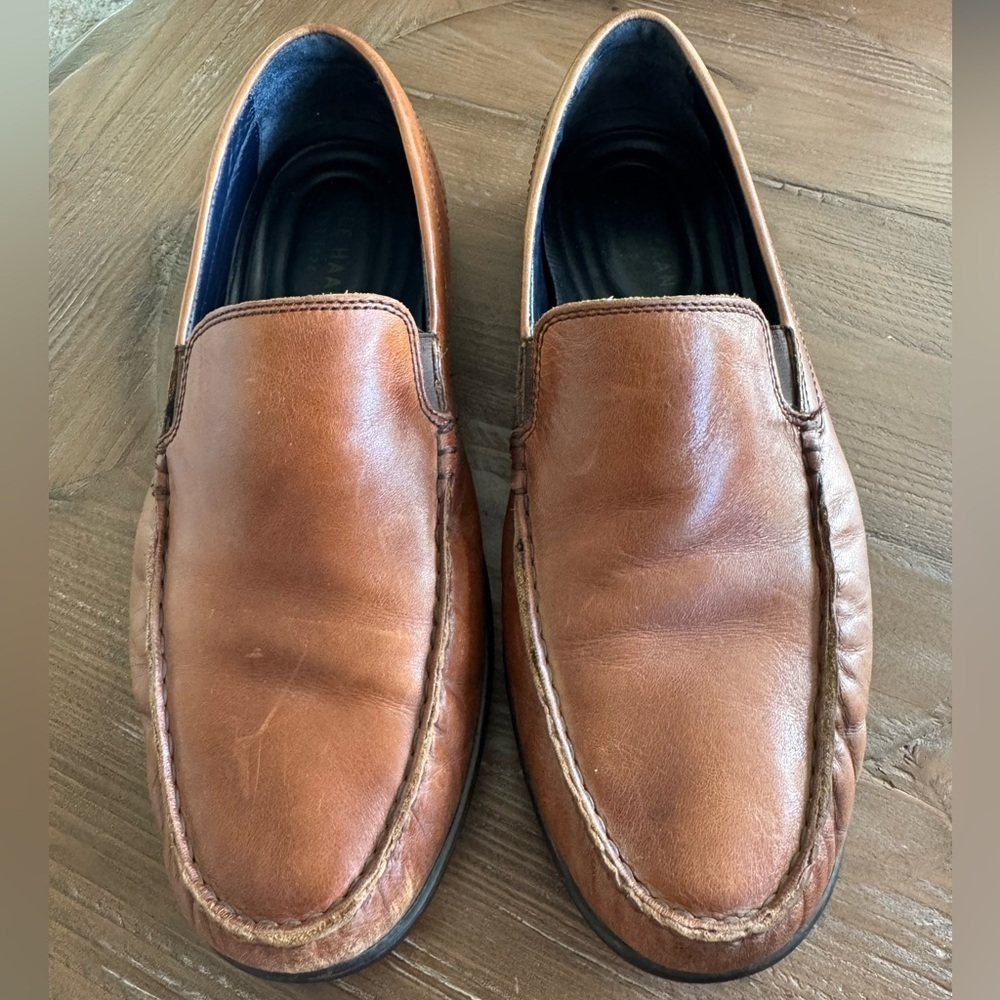 Cole Haan men's size 10 1/2  Brown Leather  Driving Loafers